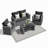 4-Piece Wicker Patio Conversation Set With Glass Table And Black Cushions-204987122-204987125