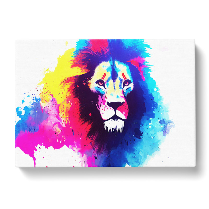 Colourful Lion Vol.2 Abstract - Wrapped Canvas, 35cm H x 50cm W x 3cm D