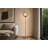 Eclipse Aura Metal Floor Lamp - Matte Black & Soft Gold - Clear Glass