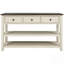Console rétro avec deux tablettes ouvertes et tiroirs, structure en bois de pin massif pour le salon-1271383366-1271383365