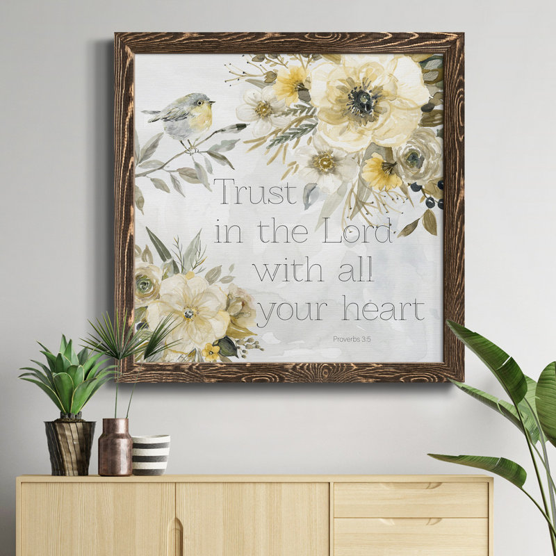«May Flowers I», peinture sur toile encadrée, Encadré de bois de noyer, H 20 po x l 20 po x P 1,5 po