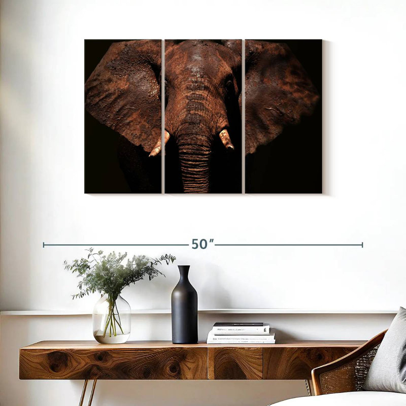 Éléphant vieilli, H 24 po x l 38 po
