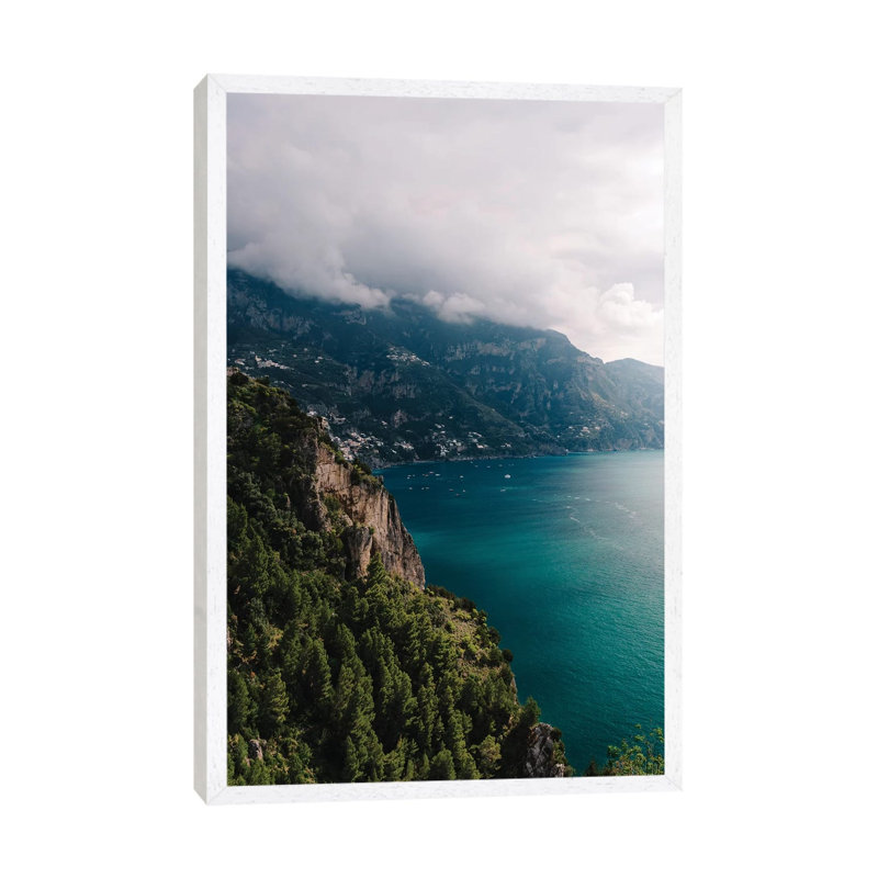 Amalfi Coast Drive V by Bethany Young - Print on Canvas, 101.6cm H x 66.04cm W x 3.81cm D, White Framed