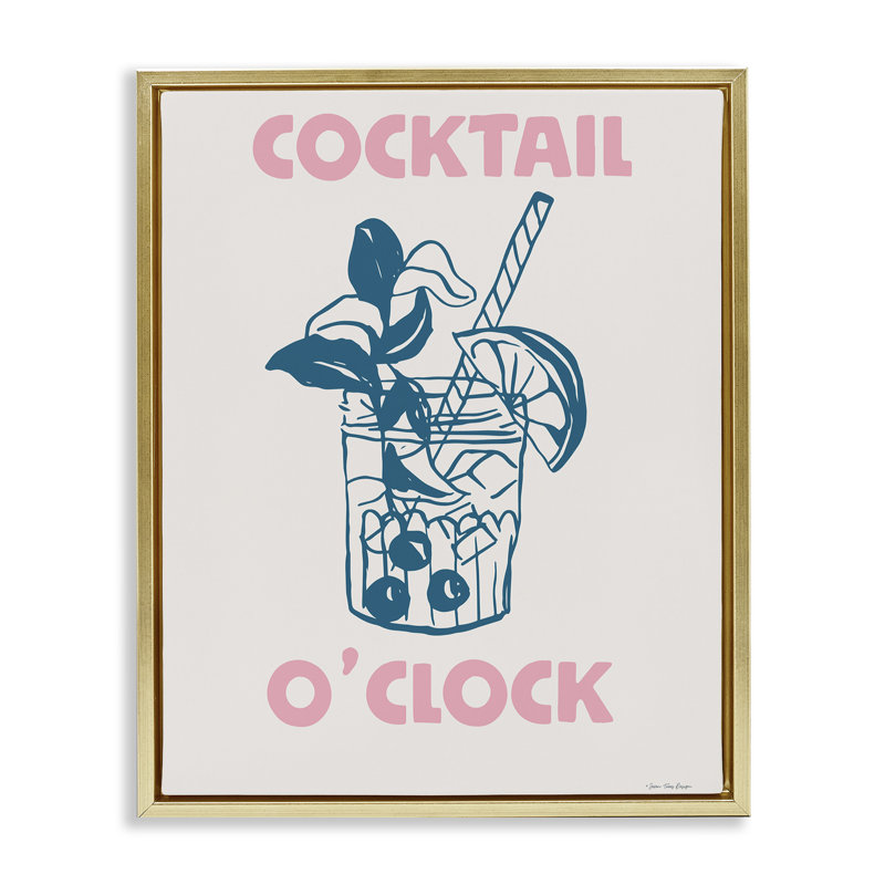 «Pastel Cocktail O'Clock», art mural encadré flottant, design par Seven Trees Design, H 31 po x l 25 po