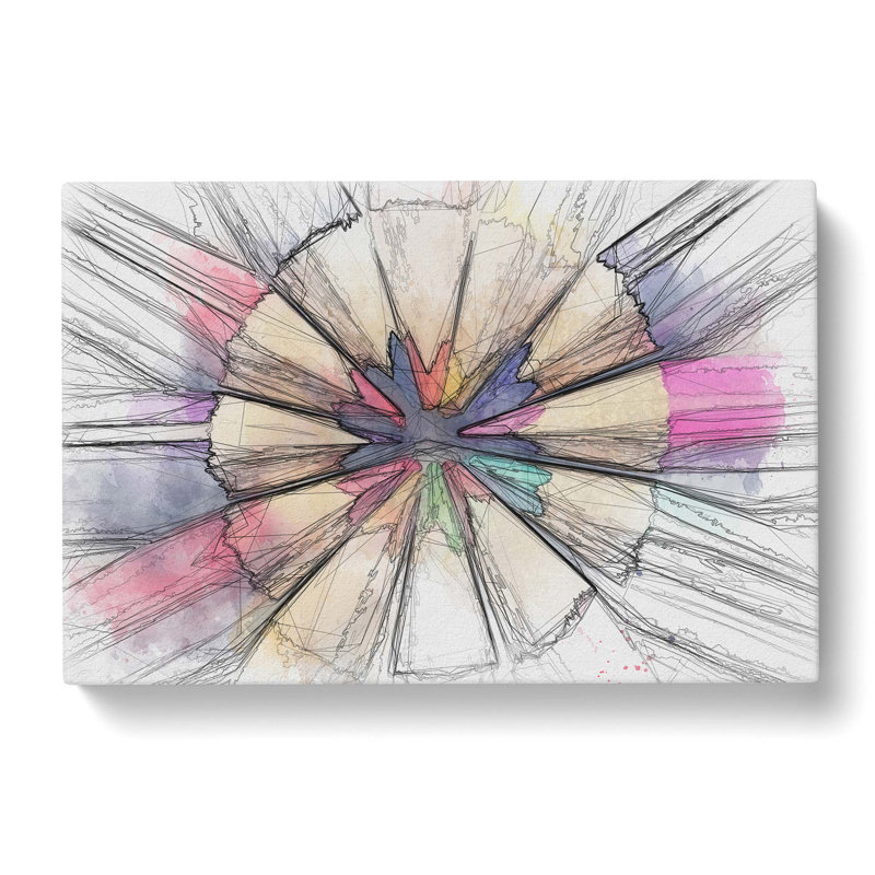 Coloured Pencils In Abstract - Wrapped Canvas Print, 60cm H x 91cm W x 3cm D
