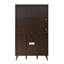 Bar à vin et buffet autoportant de style transitionnel de 183 cm (72,2 po) avec prises électriques et casier à vin de 9 bouteilles-548058876