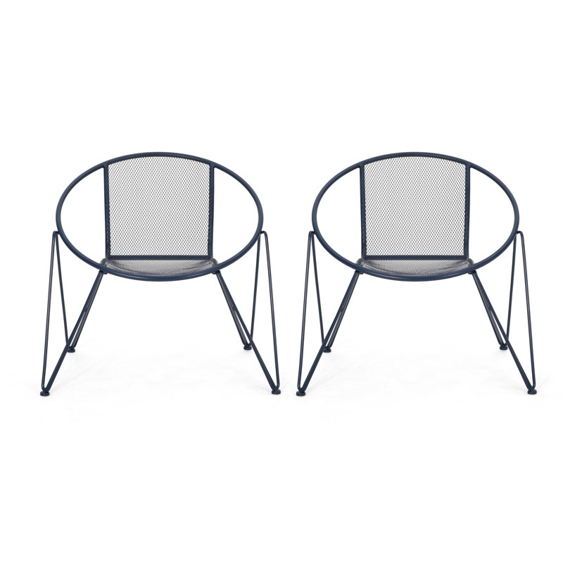 Chaise de patio Grimson, Bleu marine mat