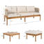 Ensemble de canapé d'extérieur 3 pièces en bois d'acacia et corde