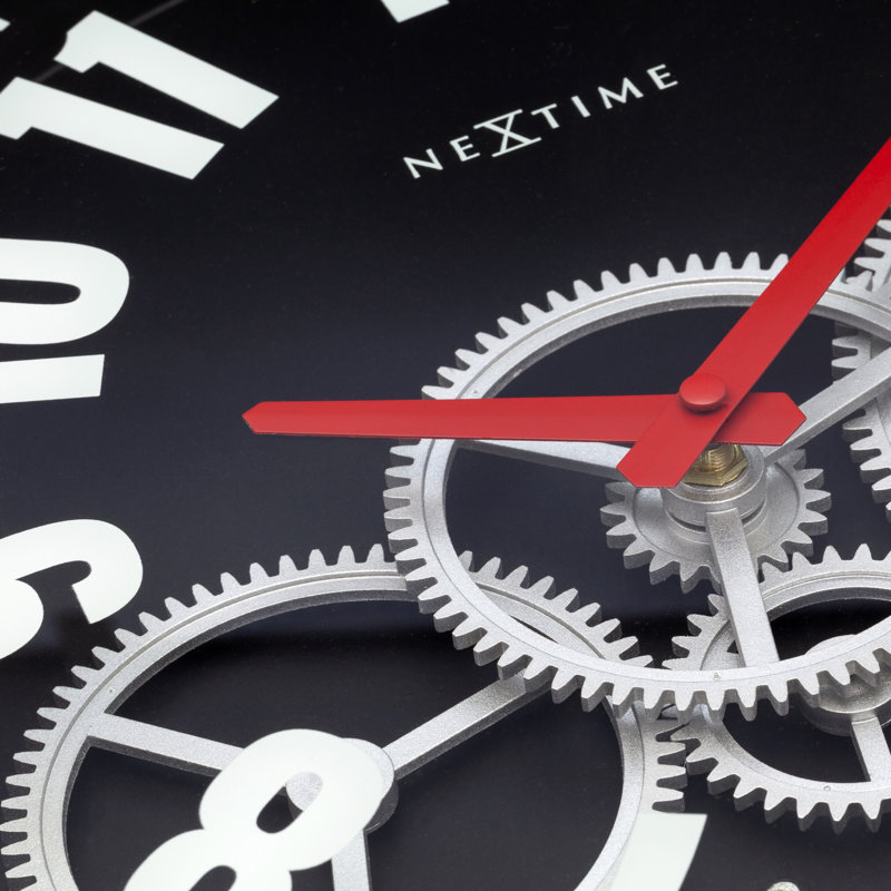 Gear Metal Wall Clock, Black
