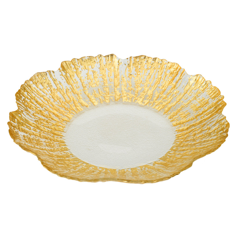 Winston Porter Apache Glass Platter, Gold