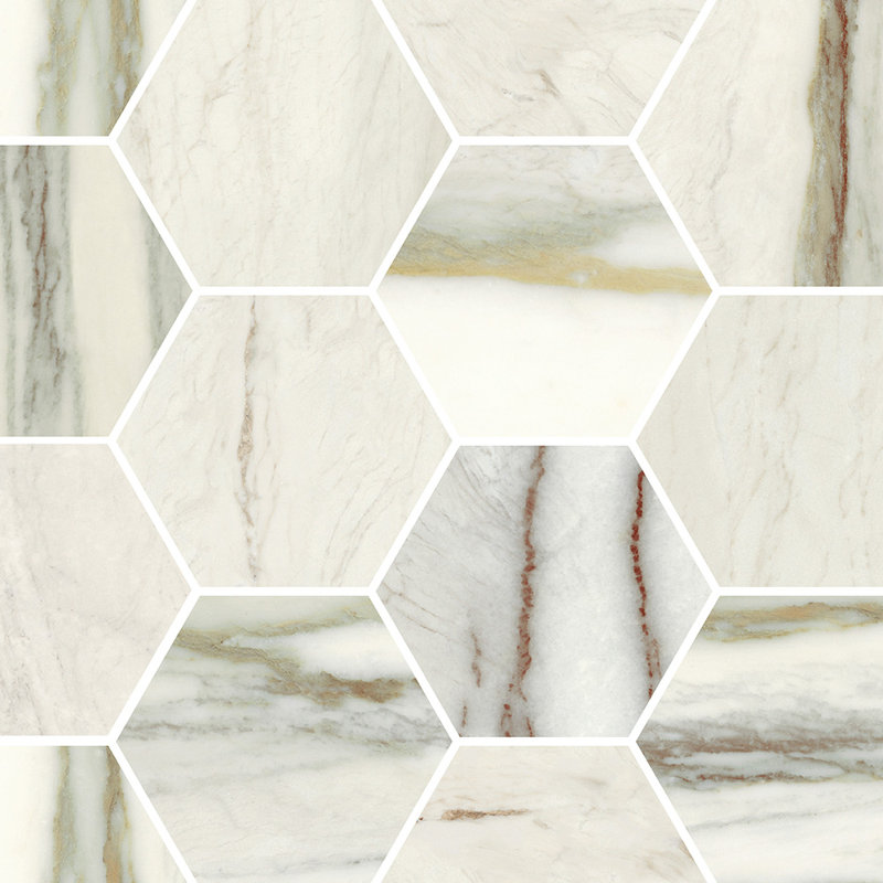 Celestia Marble Hexagon Mosaic Polished Marb, Green