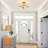 3 - Light Gold Semi Flush Mount Ceiling Light With Glass Shade-1443730266