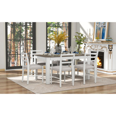 Ensemble de table de salle à manger en bois Trexm Farmhouse