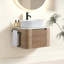 Meuble-lavabo Erba 24 pouces avec lavabo, armoire murale couleur miel avec porte-serviettes offert, lavabo ovale en céramique à rayures, sans bonde ni robinet, préassemblé-1096747953-1096747956