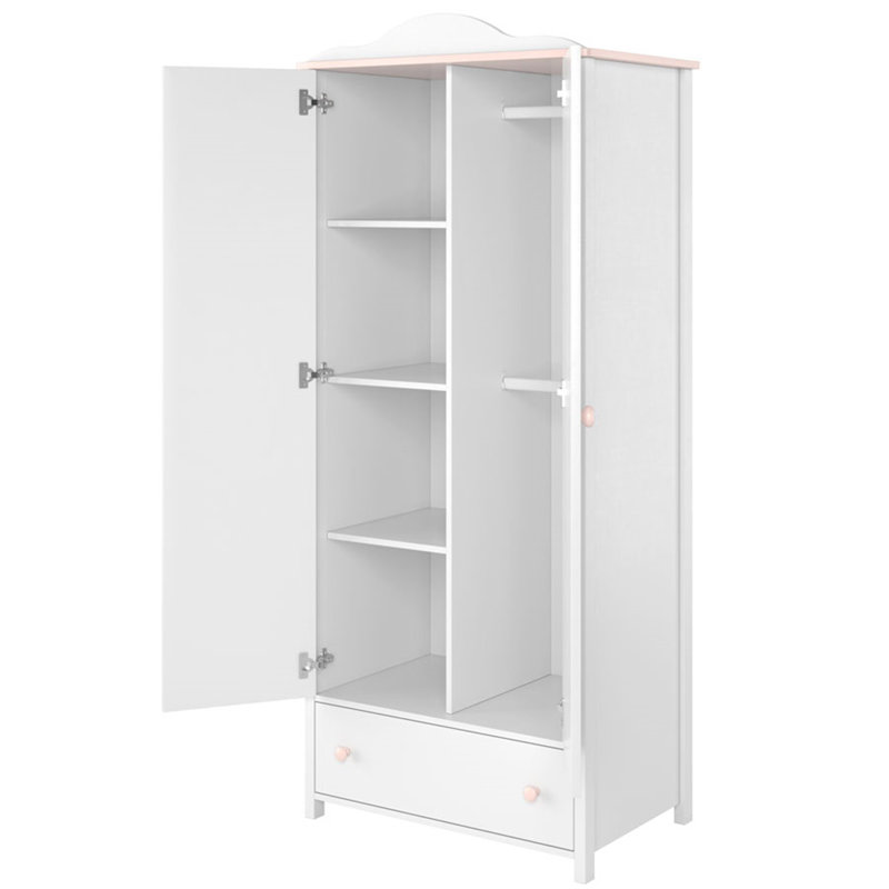 Dearies 2 Door Solid + Manufactured Wood Wardrobe