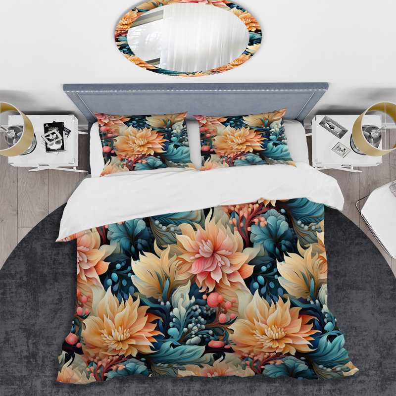 Ensemble de housse de couette Enchanted Paisley Garde, Housse de couette pour grand lit et 2 taies décor