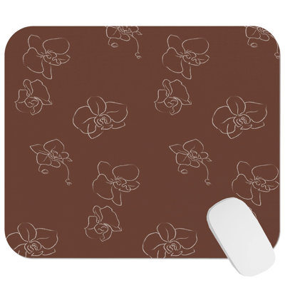 Botanical Neutral Muted Botanical VII Plants Modern Leaves Gaming Cute Office Laptop Desk Pad Gift Mat Square Rectangle Non-Slip Mousepad