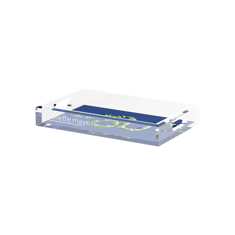Serpent Acrylic Rectangle Decorative Tray, Blue, 12.5"W x 7.75"D x 2"H