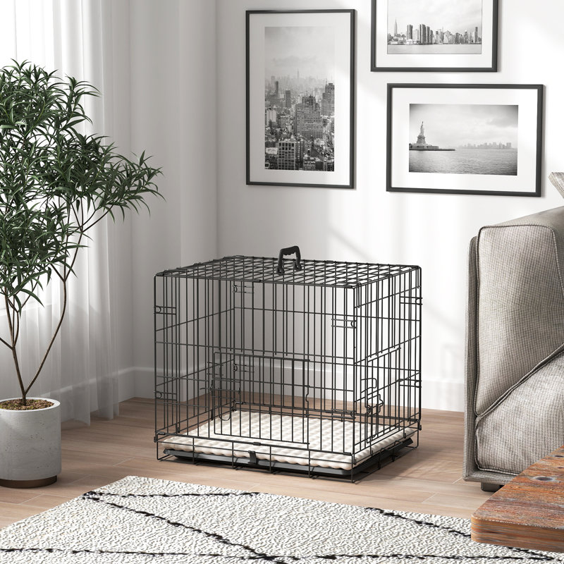 Metal Collapsible Pet Crate with 2 Doors