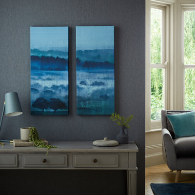 Art for the Home Hazy Fields Set of 2 Printed Canvas