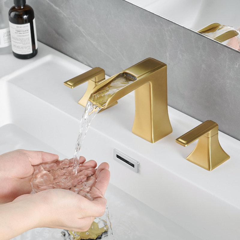 Robinets de salle de bain pour lavabo à 3 trous avec robinet à double poignée à levier unique et robinet à 3 trous avec robinet escamotable
