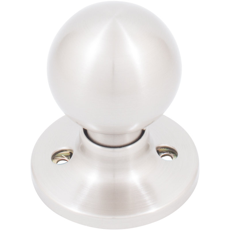 Poignée de porte factice simple Ball, Nickel satiné