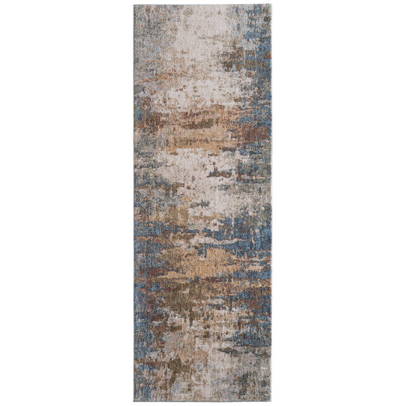Tapis bleu Rockett, Tapis de couloir 2 pi 6 po x 7 pi 3 po