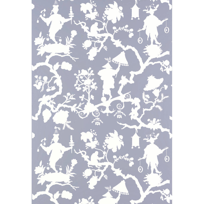 Papier peint à imprimé silhouette Shantung, Glycine