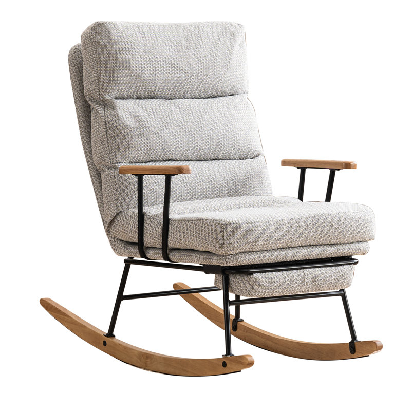 Chaise berçante moderne en velours glissant avec dossier haut