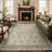 Oriental Vintage Flower Machine Washable Non-Slip Green / Beige Indoor Area Rug-1827630608-1827630612