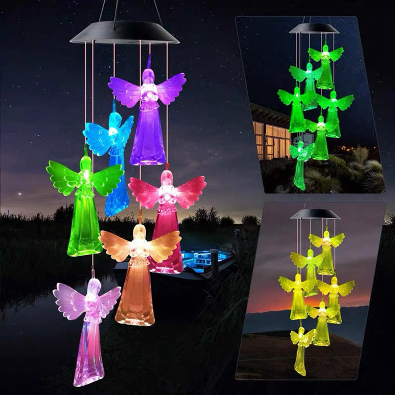 Carillon solaire à DEL changeant de couleur solaire pour la décoration de jardin, Transparent, H 4 po x l 5 po x P 5 po