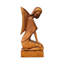 12 Wooden Handmade Abstract Sculpture Statue Handcrafted Kneeling Angel Gift Art Decorative Home Decor Figurine Accent Decoration Artwork Hand Carved