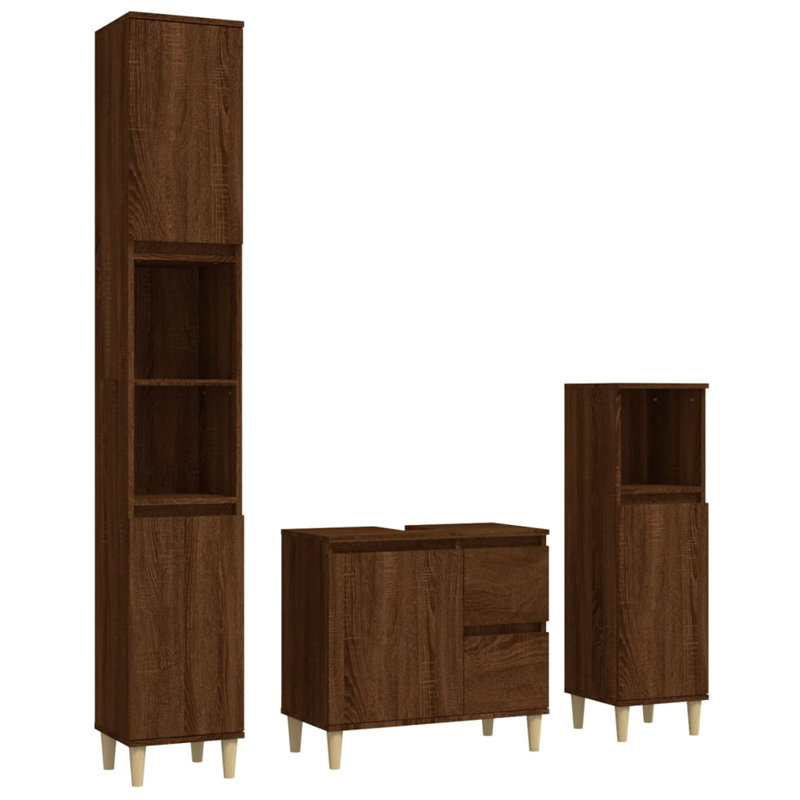 Wona Bathroom Furniture Suite, Dark Wood