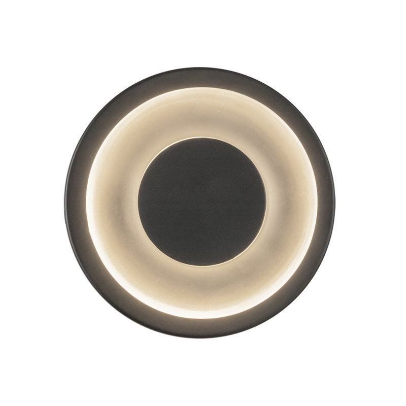 Stephord 1 - Light LED Flush Mounted Sconce, White, Black, Frosted Glass