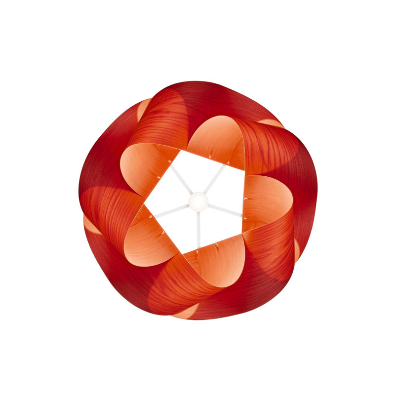 Luminaire suspendu Swirl par Ray Power, Orange, E26, Blanc mat