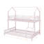 Lit superposé simple au dessus d'un lit double en métal-1256572508