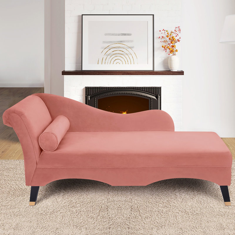 Canapé incliné en velours haute densité, Velours rose