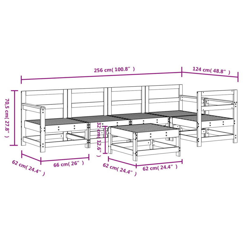 Dolly 66cm Wide L-Shaped Patio Sofa, Grey, Black