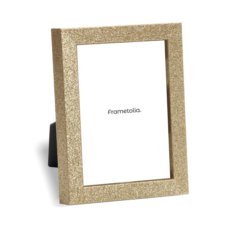 Cadre de table en bois massif à paillettes dorées, 5 po x 5 po