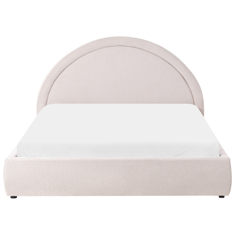 Upholstered Ottoman Storage Bed, Beige, European Kingsize (160 x 200 cm)