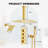 Regen Dual Shower Heads 3-Function Ceiling-Mounted Thermostatic Shower System With Handheld And Rough-In Valve-121294141