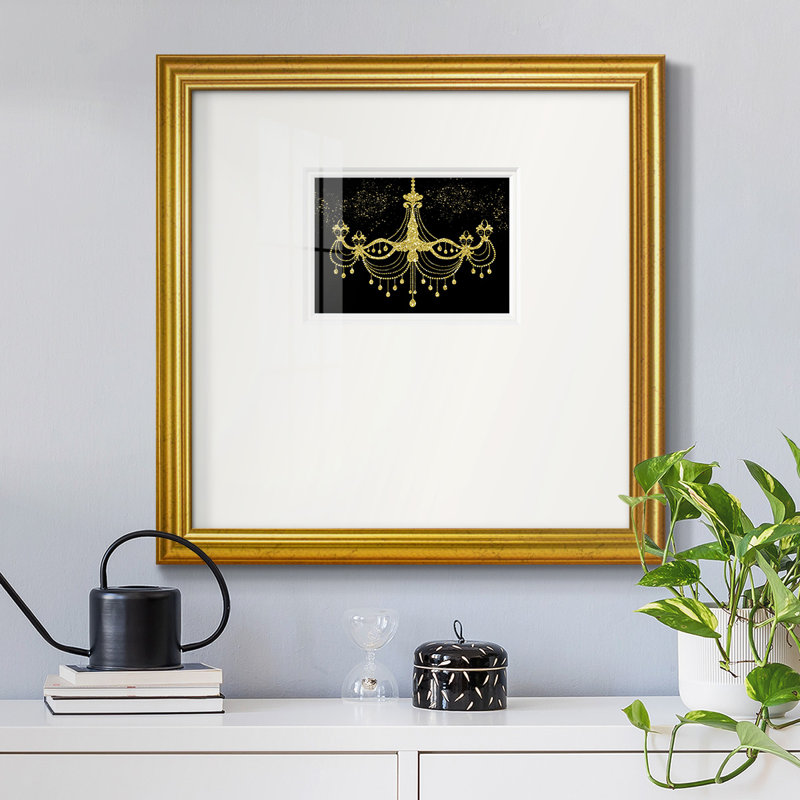Lustre doré - reproduction de cadre photo simple, H 21 po x l 21 po x P 1,25 po