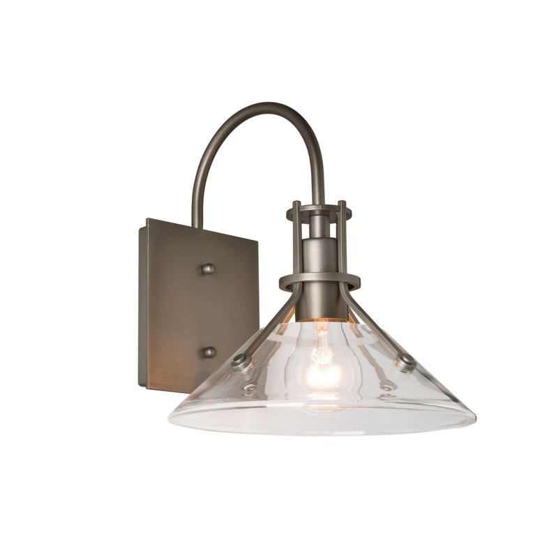 Henry Glass Shade Outdoor Barn Light, Clear Glass, 10.5" H x 9.2" W x 10.4" D, Coastal Oil Rubbed Bronze