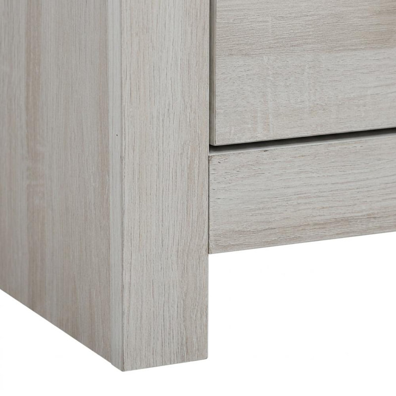 Table de chevet en bois d'ingénierie avec 2 tiroirs, 2 tables de chevet et petite table d'appoint pour la chambre à coucher, blanc bord de mer