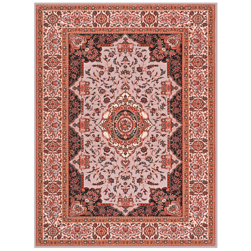 Tapis à motif floral lavable Fillender, Rectangle 5 pi x 7 pi