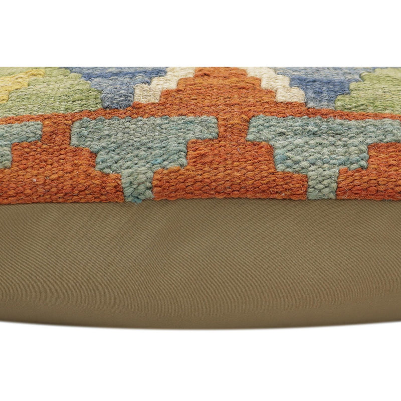 Coussin rustique en kilim tissé à la main rustique Tandra - 18 po x 18 po