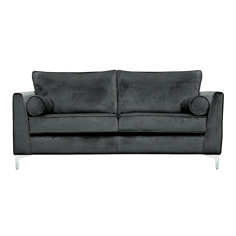 Giancarlo 3 Seater Velvet Sofa, Charcoal