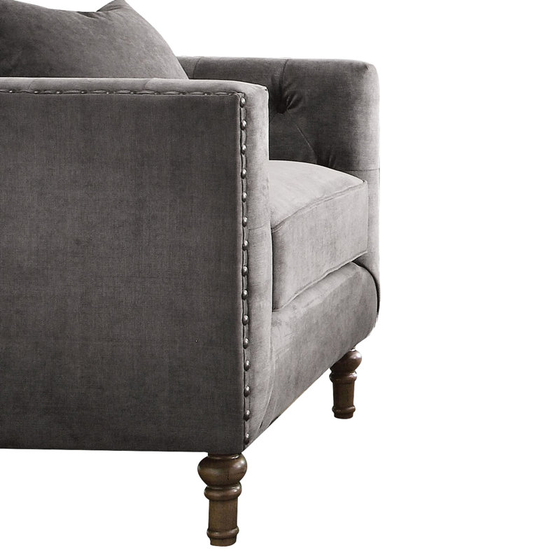 Chaise d'appoint grise avec coussin moelleux - complétant différents thèmes de décoration en mousse et en duvet offrant un confort optimal