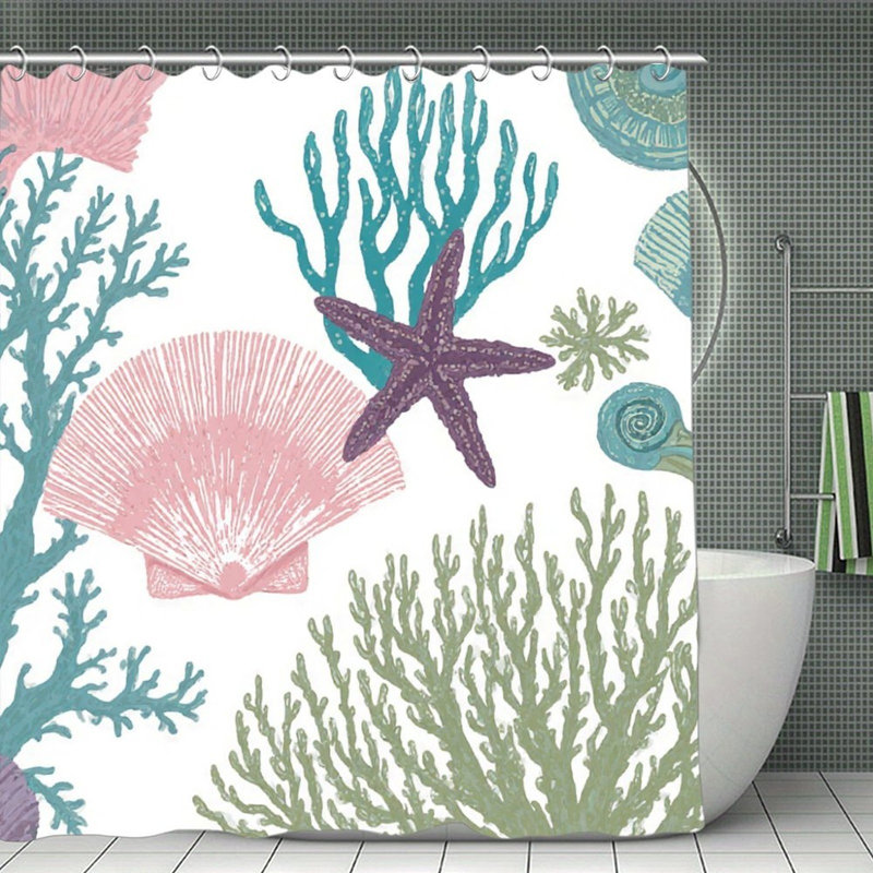 Rideaux de douche Coral Shell Starfish, 71 x 71