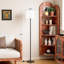 Lampe sur pied moderne de conception simple avec abat-jour blanc, interrupteur à pédale, petites lampes hautes de 60 po pour le salon, la chambre, le bureau, la salle à manger, la cuisine, la lampe noire (sans ampoule)